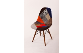 chair Alexis, patchwork, light brown feet