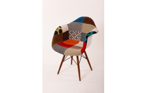 chair Beata, "patchwork", light brown feet