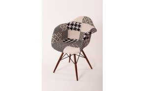 chair Beata, "grey patchwork", light brown feet