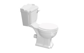 ANTIK two piece toilet, bowl + cistern + flush device + PP toilet seat, white/ch (parts 1, 2 and 3)