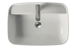 worktop mount basin Tribeca with faucet hole, 60x43 cm
