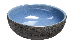PRIORI ceramic basin, blue/grey