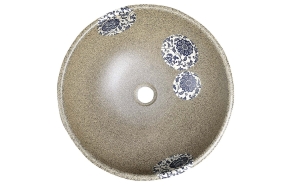 PRIORI ceramic basin, stone/blue pattern