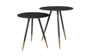 Side Table Stalwart Set Of 2 - diam 45 cm h: 50 cm and diam 40 cm h: 44 cm