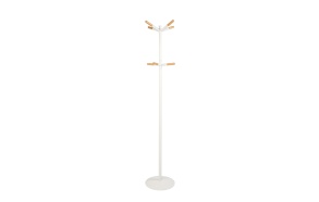 Coat Rack Wooden Tip White