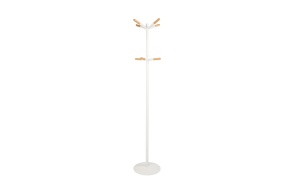 Coat Rack Wooden Tip White