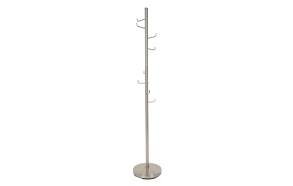 Coat Rack Hooked Satin Nickel