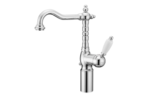white lever handle high basin mixer New Old, chrome