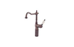 white lever handle high basin mixer New Old, dark copper