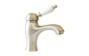 SINGLE LEVER BASIN MIXER WITH POP-UP WASTE WHITE LEVER NICKEL