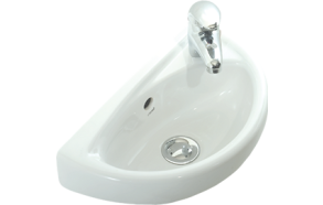23*39 CM OVAL W.BASIN WITH HOLE WHITE