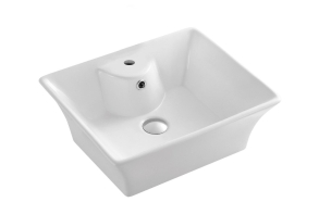 Ceramic countertop washbasin Square1 49,5x41,5x19,5 cm, white