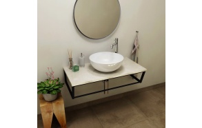 SKA Countertop 90x2x46 cm, technical marble, Botticino