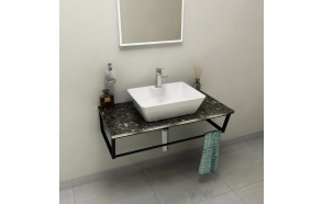 SKA Countertop 90x2x46 cm, technical marble, Grigio Carnico