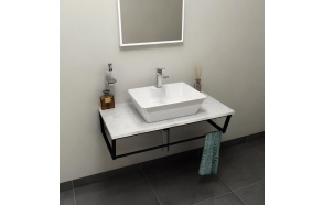 SKA Countertop 90x2x46 cm, technical marble, Calacatta