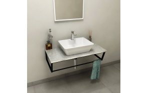SKA Countertop 90x2x46 cm, technical marble, Fior di Pesco