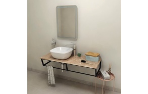 SKA Countertop 120x2x46 cm, technical marble, Rosa del Garda