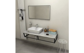SKA Countertop 120x2x46 cm, technical marble, Fior di Pesco