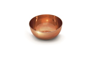 enamelled stainless steel worktop basin Mogro, rose gold finish