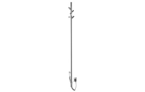 Electric towel rack with timer, round 150x1500 mm, 30W, stainless steel