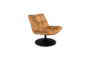 Lounge Chair Bar Velvet Golden Brown