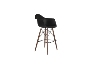 bar stool Beata, black, dark brown feet