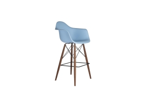 bar stool Beata, blue, dark brown feet