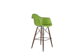 bar stool Beata, green, dark brown feet