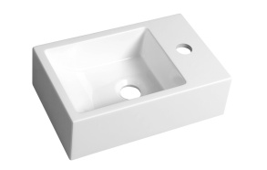 cast marble basin Alabama, 36x23 cm, faucet on right