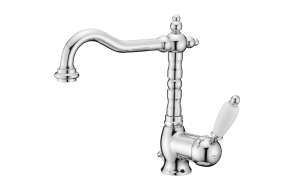 New Old Single lever basin mixer with pop-up waste, handle with white lever