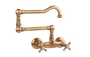 wall mounted sink mixer swivel spout, bronze