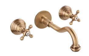Wall basin set with spout Old Fashion 200 mm, bronze