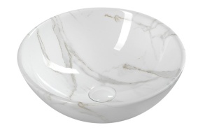 DALMA ceramic washbasin 42x42x16,5 cm, white, click-clack not included