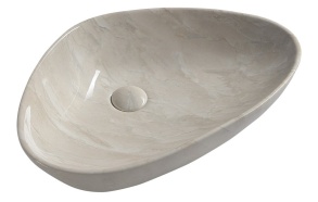 DALMA ceramic washbasin 58.5x39x14 cm cm, beige, click-clack not included