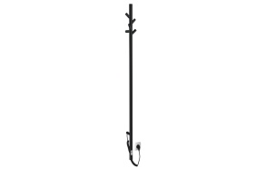 Electric towel rack with timer, round 150x1500 mm, 30W, mat black