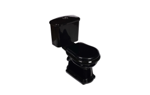 black Retro wc compact, S-trap, chromed fittings 