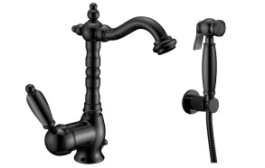 basin mixer with bidet spray New Old, mat black