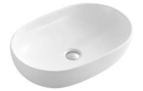 CALEO Counter Top Ceramic Washbasin dia 60.5x42x14 cm, white
