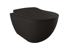 rimfree wall hung toilet Free,mat black, without seat