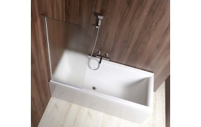 VILMA bathtub screen 60x140 cm, mat glass, left