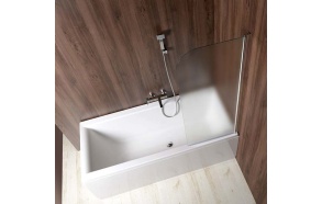 VILMA bathtub screen 60x140 cm, mat glass, right