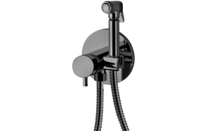 built in bidet mixer Suvi Round, mat black (hot and cold water connection)