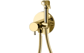 built in bidet mixer Suvi Round, shiny gold (hot and cold water connection)