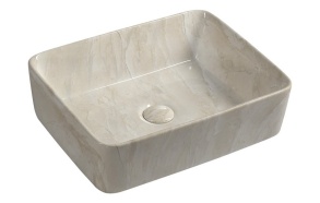 keraamiline valamu Dalma, 48x38x13 cm, beež, põhjaklapp ei kuulu komplekti