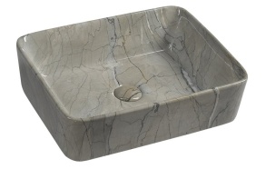 keraamiline valamu Dalma, 48x38x13 cm, hall, põhjaklapp ei kuulu komplekti