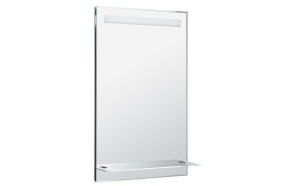 LED backlit mirror 50x80cm, glass shelf, button switch