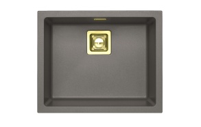 SINK ALVEUS QUADRIX 50 Steel G04M P-U, with gold color fitings  ( 1108037 + 1127152 + 1103421 + 1110854)