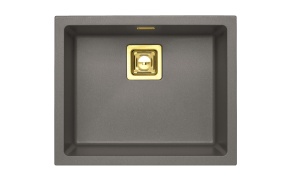 SINK ALVEUS QUADRIX 50 Steel G04M P-U, with bronzed color fitings ( 1108037 + 1127154 + 1103611 + 1110855)