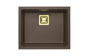 SINK ALVEUS QUADRIX 50 Chocolate G03M P-U, with gold color fitings  ( 1108036 + 1127152 + 1103421 + 1110854)