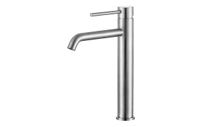 high basin mixer Cherry, brushed steel